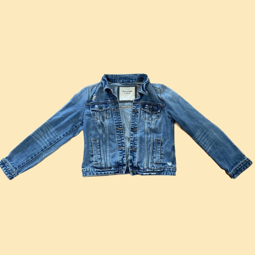 Abercrombie and Fitch slightly distressed and oversized denim jacket